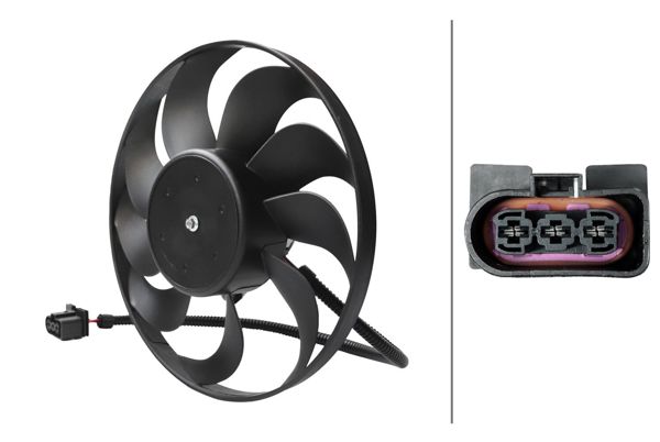 HELLA 8EW366420-061 | Fan Motoru Küçük Olan (220 / 60W 290mm) Bora Bcb A3 Tt Cordoba Ibiza IV Ibiza V Ibiza V Leon