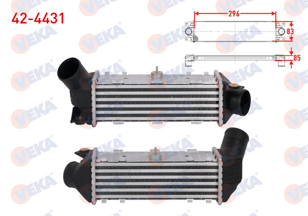 VEKA 42-4431 | Turbo Radyatörü (Intercooler) Volkswagen Polo III, Caddy 1.9 TDI 1996-2004 / Seat Cordoba, Ibiza II 1.9 TDI, 1.8 T 1996-2002