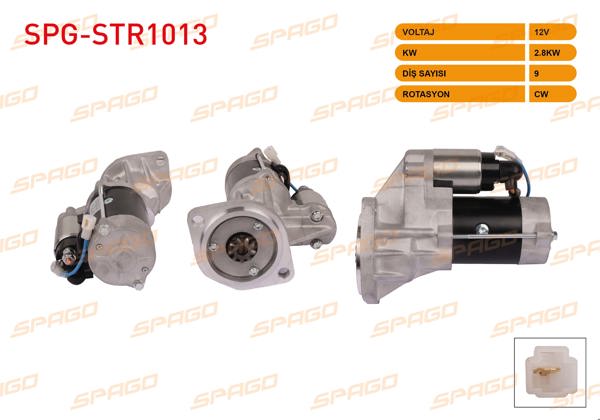 SPAGO SPG-STR1013 | Marş Motoru 12V 2.2Kw 9 Dıs Cw Isuzu D-Max 2.5-3.0 4X4 02-07