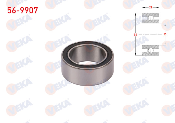 VEKA 56-9907 | Universal Klima Rulmanı 35X52x20