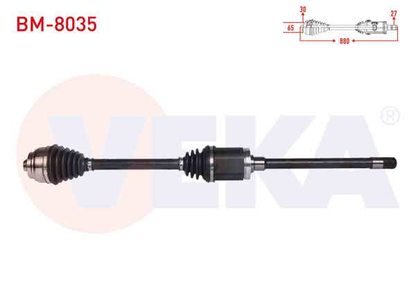 VEKA BM-8035 | Komple Aks Sağ On BMW X3 (F25) 2.0 D Xdrıve A-T / M-T Uzunluk 880 mm 2010 -