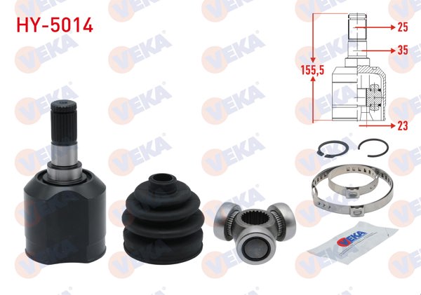 VEKA HY-5014 | Aks Kafası Sol Ön Ic Hyundai Accent Admıre 1.5 CRDI 23X25x60 Uzunluk 152,8 mm 2003-2006