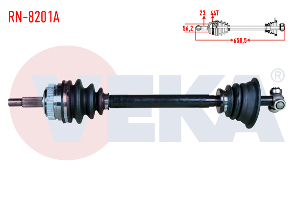 VEKA RN-8201A | Komple Aks Sol Ön Renault Scenic I (Ja) 1.6İ 16V M-T ABS li 44 Dıs Uzunluk 658,50mm 1999-2003