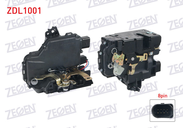 ZEGEN ZDL1001 | Kapı Kilidi Sağ On 8 Pin Volkswagen Golf IV-Passat-Bora 1997-2005 / Seat Leon 1999-2006