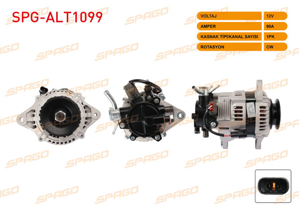 SPAGO SPG-ALT1099 | Alternatör 12V 90A 1Pk (Alt920) Kia Bongo-Ceres Kamyonet