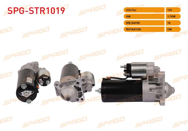 SPAGO SPG-STR1019 | Marş Motoru 12V 1.7Kw 10 Dıs Cw (Str5200) R19-Kangoo-Megane I-Laguna I (1.9 Dizel Araclar İçin)