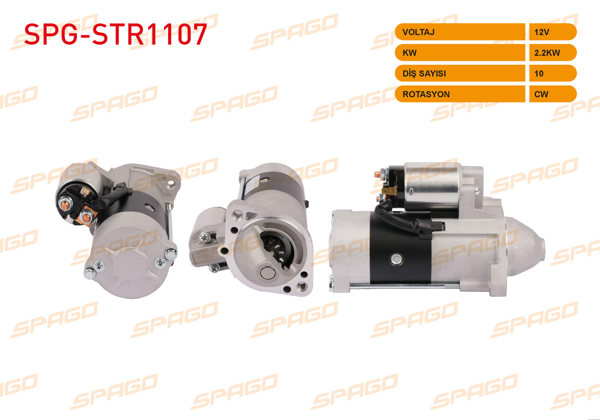 SPAGO SPG-STR1107 | Marş Motoru 12V 2.2Kw 10 Dıs Cw (Str3096) L200 97-07 / Starex 97-07-H100 04-12 / Bongo-Pregıo 2.5 Tcı
