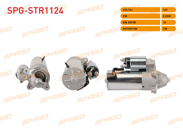 SPAGO SPG-STR1124 | Marş Motoru 12V 2.2Kw 10 Dıs Cw (Str5600) Escort-Focus-C-Max-Connect-1.8 TDCI
