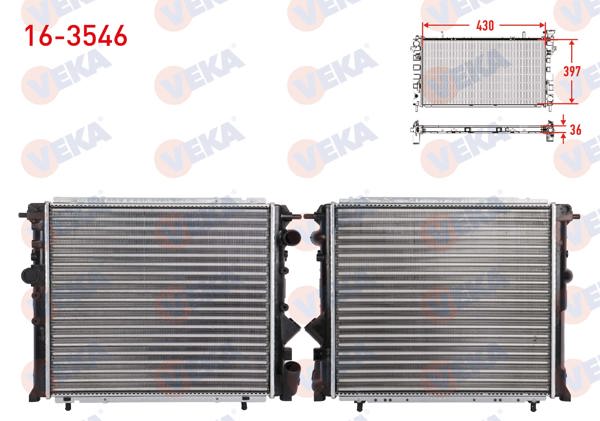 VEKA 16-3546 | Su Radyatörü Mekanik Renault R19 1.4 Karburatorlu M-T / A-T Ac + /-1988-2000