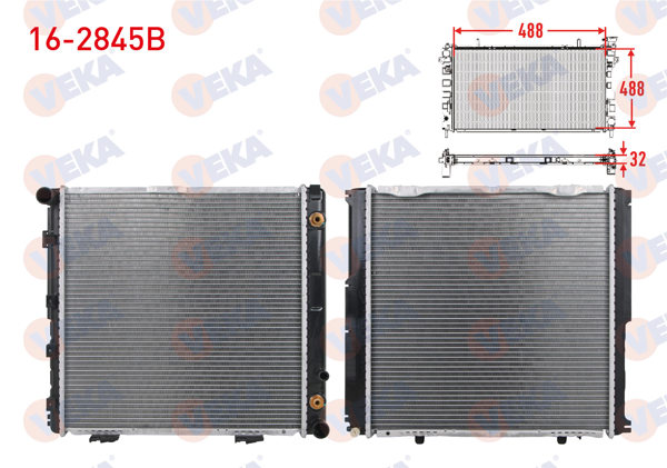 VEKA 16-2845B | Su Radyatörü Brazing Mercedes E Serisi (W124) E 200 A-T Ac + 1993-1995