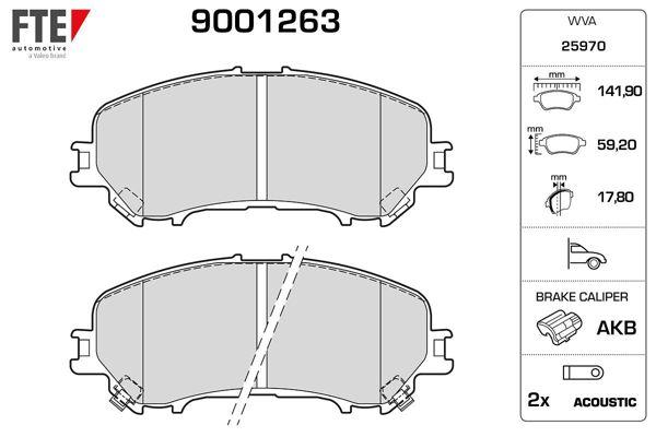 FTE 9001263 | Ön Fren Balatası Nissan Qashqai J11 Kasa 2013-> Xtrail 2014-> Renault Kadjar 2015->