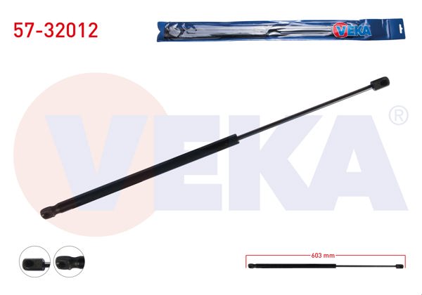 VEKA 57-32012 | Bagaj Amortisörü 603mm / 240N Opel Corsa D 3 Kapı 2006-2014 | 2 Adet