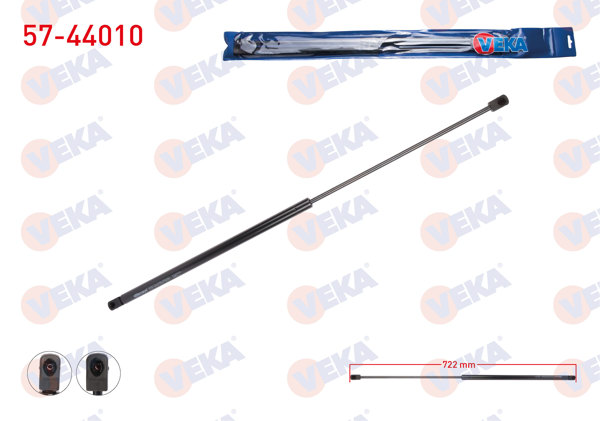VEKA 57-44010 | Motor Kaput Amortisörü 722mm / 280N Volkswagen Passat (3B2) 1996-2000 / Passat Varıant (3B5) 1997-2001 / Audi Allroad (4Bh, C5) 2000-2005 | 2 Adet