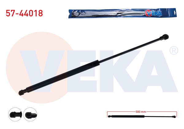 VEKA 57-44018 | Bagaj Amortisörü 500mm / 480N Volkswagen Polo (6Kv2) 1995-2001 / Seat Altea (5P1) 2004-| 2 Adet