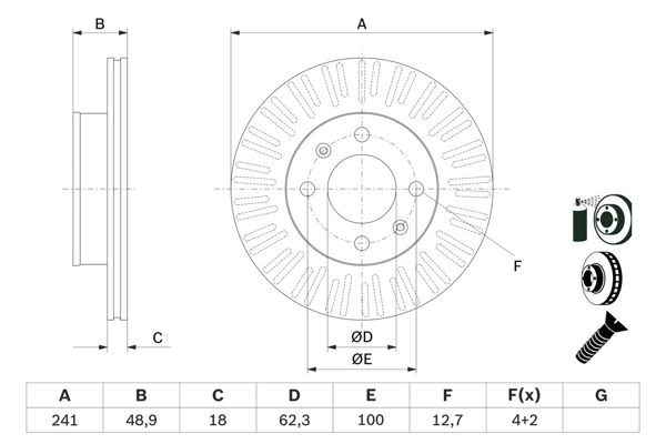 BOSCH 0986479E73 | Fren Diski-Arka