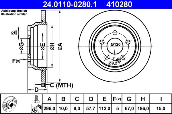 ATE 24.0110-0280.1 | Fren Diski | 2 Adet
