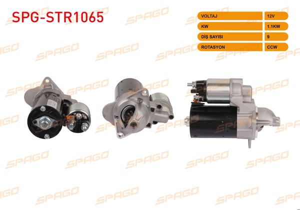 SPAGO SPG-STR1065 | Marş Motoru 12V 1.1Kw 9 Dıs Cw (Str5129) Astra J-Corsa D E-Mokka 12-16 (1.2 1.4 Benzinli Start-Stopsuz Araclar İçin)