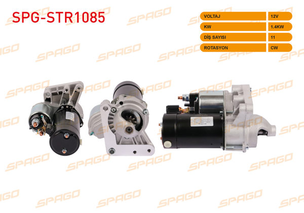 SPAGO SPG-STR1085 | Marş Motoru 12V 1.4Kw 11 Dıs Cw (Str3032) Partner Rifter 208 307 / Berlingo C3 C4 C5 (1.4 1.5 1.6 HDI Araclar İçin)