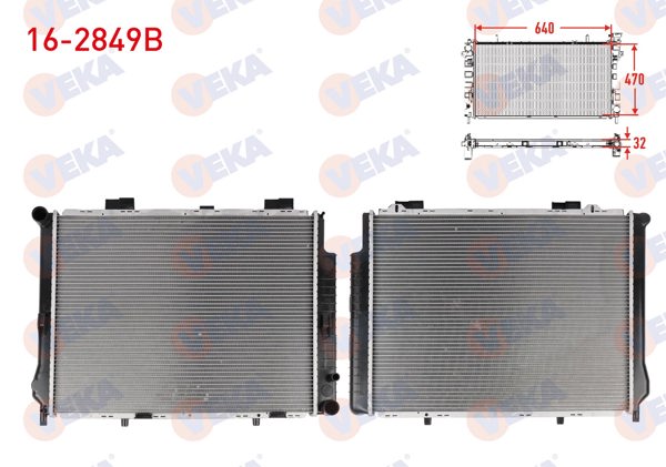 VEKA 16-2849B | Su Radyatörü Brazing Mercedes E Serisi (W210) E 200 M-T Ac + /-1995-2002