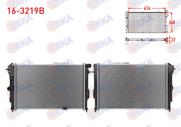 VEKA 16-3219B | Su Radyatörü Brazing Opel Vectra A 1.6 M-T 1989-1995