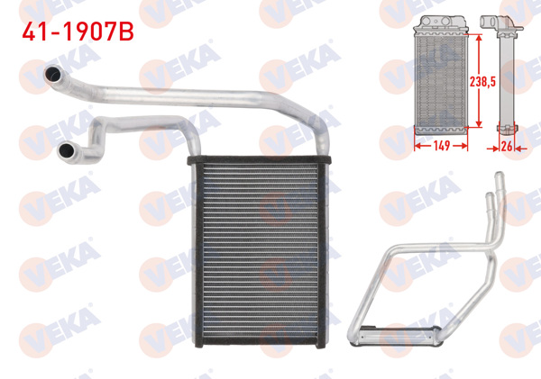 VEKA 41-1907B | Kalorifer Radyatörü Brazing (5.5mm Fin) Ford Transit Custom (V362) 2.2 TDCI 2012 -