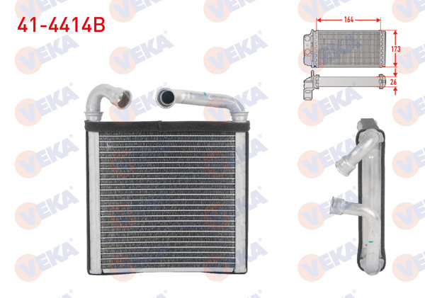 VEKA 41-4414B | Kalorifer Radyatörü Brazing VW Golf VII 1.4 TSI-1.6 TDI 2012-/ Crafter 2.0 TDI 2011-/ Passat 1.6 TDI 2014-/ Tiguan 1.4 TSI 2016-/ Skoda Octavia 1.6 TDI 2012-/ Seat Ateca 2.0 TDI 2016 -