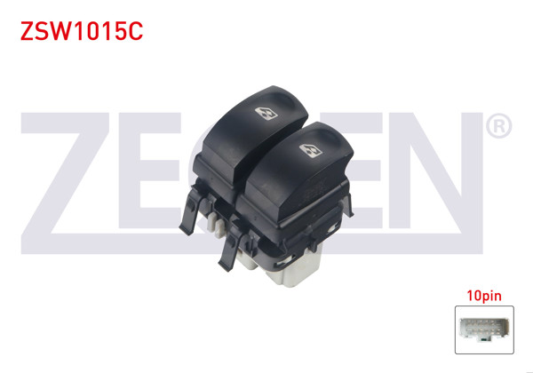 ZEGEN ZSW1015C | Cam Açma Anahtarı Çiftli Gri Soketlı Turuncu Işık 10 Pin Renault Clio III 2005-2012 / Modus 2004-/ Clio Symbol-Twingo 1998-2005