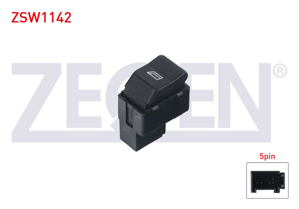 ZEGEN ZSW1142 | Cam Açma Anahtarı Tekli 5 Pin Polo 2009-/ Ibiza II-Cordoba 1993-2002