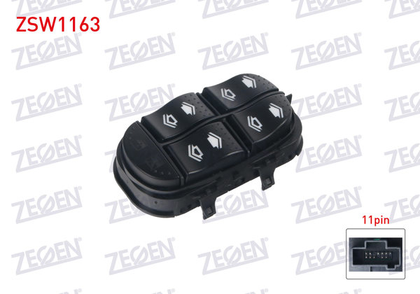 ZEGEN ZSW1163 | Cam Açma Anahtar Grup 4 Cam Otomatik 11 Pin Ford Focus I 1998-2004