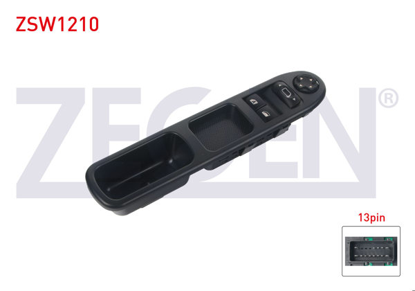 ZEGEN ZSW1210 | Cam Açma Anahtar Grup Ayna Ayarlı Çiftli Katlanır Ayna Otomatik Kaldırma 13 Pin Peugeot 207 2006-2012 / C3 Picasso 2009 -