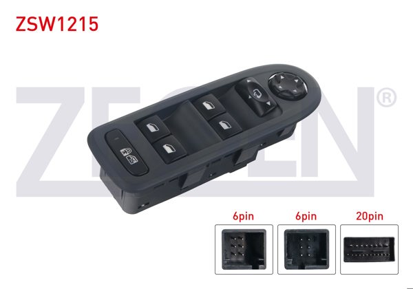 ZEGEN ZSW1215 | Cam Açma Anahtar Grup Ayna Ayarlı Katlanır Çerçeveli 32 Pin Peugeot 308 2007-2013