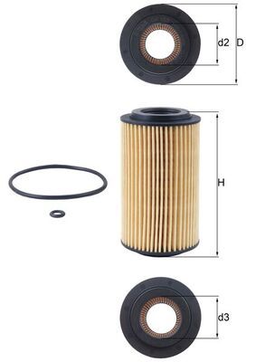 MAHLE OX153D1 | Yağ Filtresi (Opel Astra G 2.0-2.2Dtı-Vectra B-C 2.0-2.2Dtı-Sıgnum-Sımtra-Frontera 2.2Dth)