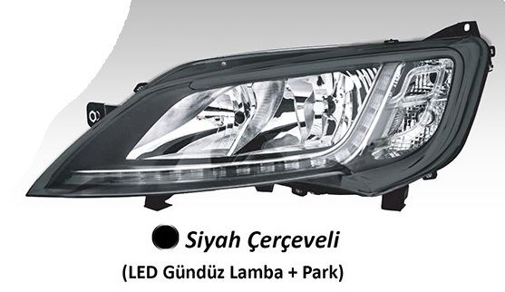 AYFAR 505217 | Far Sol Motorlu Fiat Ducato Maxı Citroen Jumper Peugeot Boxer 14-Siyah Çerçeveli