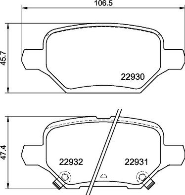 BREMBO P59099 | Arka Fren Balatası Opel Mokka X 12 > Chevrolet Trax 12 >