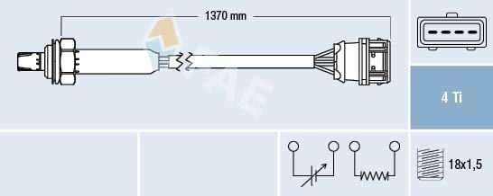 FAE 77359 | Oksijen Sensörü Ota4n-5D1 Volvo S40 2.0T4 97-04 1362mm