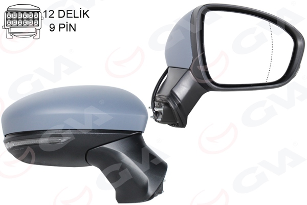 GVA 1014822 | Dış Ayna Sağ Elektrikli Astarlı Kapaklı Isıtmalı Renault Captur II 20 >