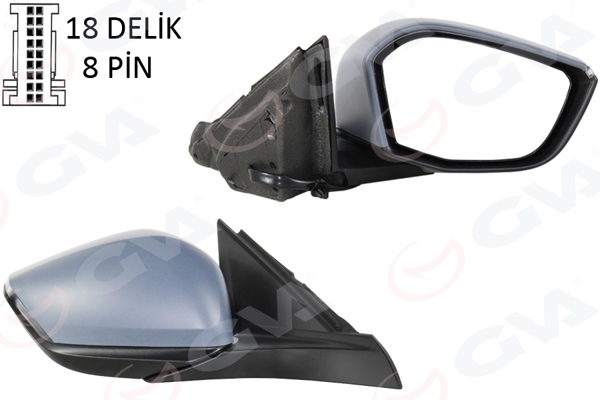 GVA 1090108 | Dış Dikiz Aynası Sağ Opel Astra L 22 > Peugeot P308 22 > Manuel Katlanır