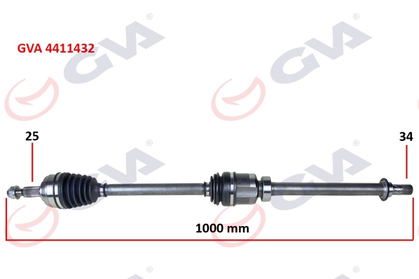 GVA 4411432 | Komple Aks Sağ Megane IV 1.5 DCI 16-Euro6 A-T 1000mm