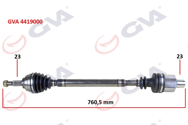 GVA 4419000 | Komple Aks Sağ Dacia Logan-Sandero 1.5 DCI 04-12 760mm