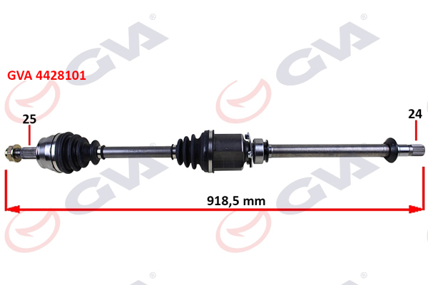 GVA 4428101 | Komple Aks Sağ Milli Aks Lale Li Grande Punto 1.3 Mtj 05-75Hp 918mm