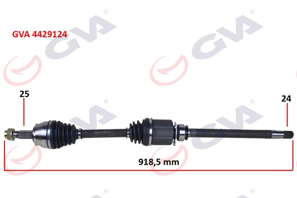 GVA 4429124 | Aks Komple Sağ Bipper-Nemo 1.3 HDI 10 > Fiorino 1.3 Mjtd Euro5 Mot. 13 > İç Aks Kafalı