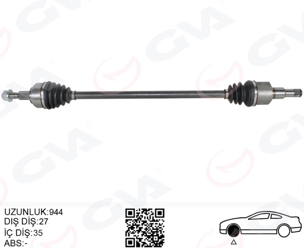 GVA 4435012 | Ön Aks Komple Sağ Ford Yeni Focus IV 17 > Sanz. Otomatiği 8 Vites 1.5L Duratorq-TDCI