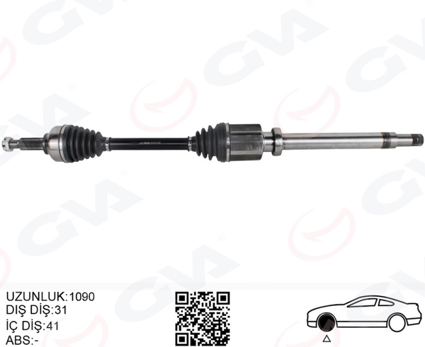 GVA 4435032 | Aks Komple Sağ Ön Ford Custom 12 > 2.2 TDCI Kısa Şase
