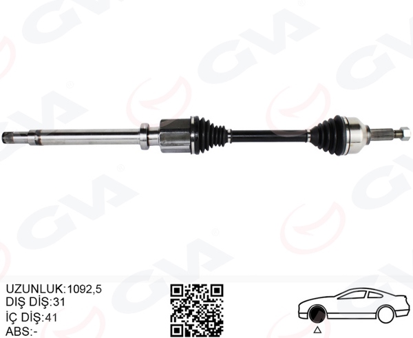 GVA 4435034 | Aks Komple Sağ Ön Ford Custom 12 > 2.2 TDCI Uzun Şase Kk213b436ba