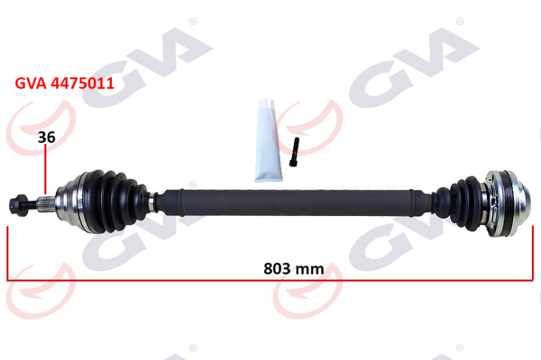 GVA 4475011 | Komple Aks Sağ Caddy III 1.9 TDI 04-10 Bjb 803mm
