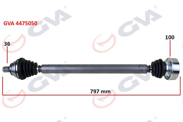 GVA 4475050 | Komple Aks Sağ Golf 5 / 6-A3-Leon-Octavia 1.6 102 Hp Man. 797mm