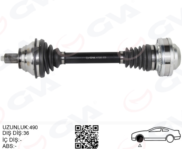 GVA 4475285 | Komple Aks Ön Sol Golf5-Jetta-Caddy-Passat 1.9 TDI-2.0 TDI 04-Bkp-Bkd-Bls-Bkc-Bxe 1.9 TDI-2.0 TDI
