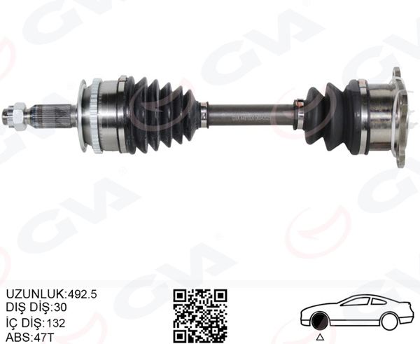 GVA 4481000 | Komple Aks Sağ Mitsubishi L200 2.5L 4D56 Dı-D TDI Euro4 Cr 4X4 Kb4t 07-10 30 X 592.5 X 28