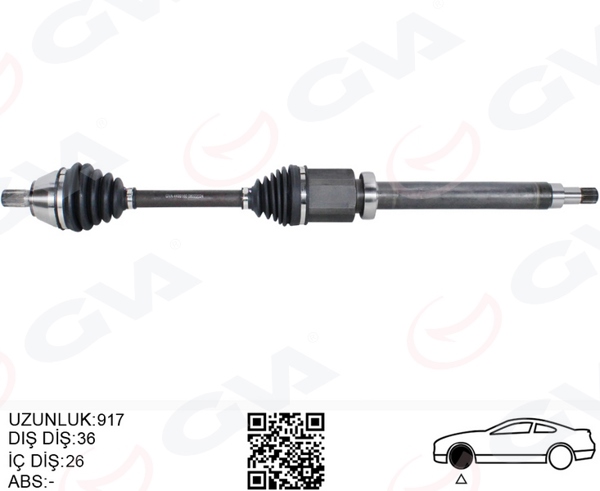 GVA 4499160 | Ön Aks Komple Sağ Volvo S40 Volvo II 1.6 D2 10 > 12 V50 1.6 D2 10 > 12 C30 1.6 D2 10 > 12 D 4162 T