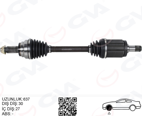 GVA 4499186 | Komple Aks Ön Sol BMW X5 E70 X6 E71 E72 637mm